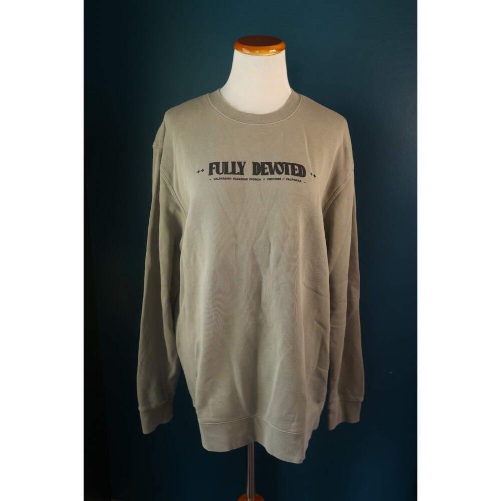 Valparaiso Nazarene Church Fully Devoted Jesus Christian Beige Unisex Crewneck L